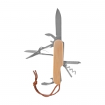 Navaja personalizada de acero y bambú con 9 funciones Zermatt color madera primera vista