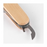 Navaja personalizada de acero y bambú con 9 funciones Zermatt color madera vista detalle 5