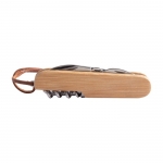 Navaja personalizada de acero y bambú con 9 funciones Zermatt color madera vista detalle 6