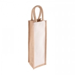 Bolsa para vino personalizada en yute y canvas 320 g/m2 Vino Rioja color beige primera vista