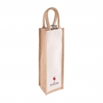 Bolsa para vino personalizada en yute y canvas 320 g/m2 Vino Rioja color beige segunda vista