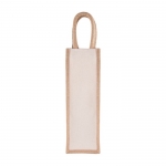 Bolsa para vino personalizada en yute y canvas 320 g/m2 Vino Rioja color beige tercera vista