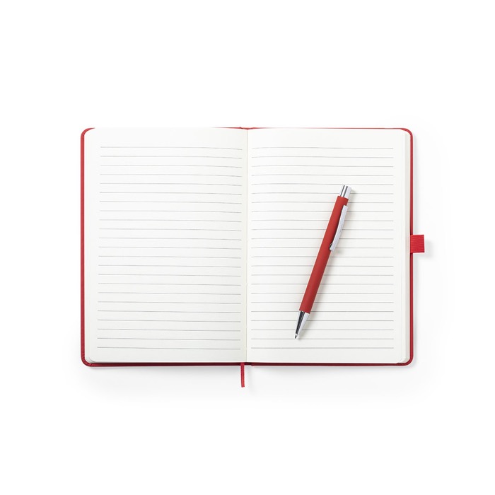 Libreta con bolígrafo, banda elástica de cierrer y A5 hojas a rayas Hemming tercera vista Libreta con bolígrafo, banda elástica de cierrer y A5 hojas a rayas Hemming tercera vista