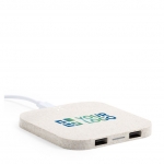 Base de carga inalámbrica cuadrada de paja de trigo Natural Pad vista principal