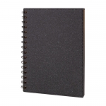 Cuaderno con tapas de cartón reciclado A5 hojas a rayas CardBoard color gris oscuro primera vista
