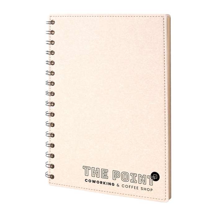 Cuaderno con tapas de cartón reciclado A5 hojas a rayas CardBoard color blanco tercera vista Cuaderno con tapas de cartón reciclado A5 hojas a rayas CardBoard color blanco tercera vista