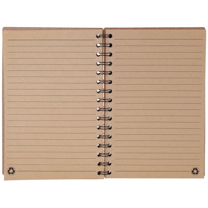 Cuaderno con tapas de cartón reciclado A5 hojas a rayas CardBoard color blanco cuarta vista Cuaderno con tapas de cartón reciclado A5 hojas a rayas CardBoard color blanco cuarta vista