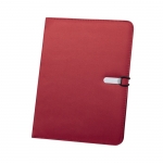 Portafolios impresos con bloc de notas color rojo 1
