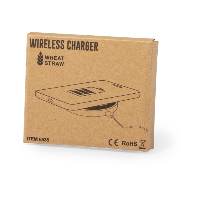 Cargadores inalámbricos eco con base antideslizante Natural Round Fast segunda vista