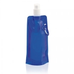 Botella de plástico plegable con mosquetón 400ml Clip color azul