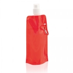 Botella de plástico plegable con mosquetón 400ml Clip color rojo