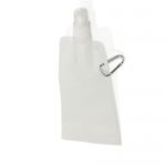 Botella de plástico plegable con mosquetón 400ml Clip color blanco