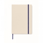Libretas recicladas de tapa dura con elástico A5 hojas a rayas EcoMilk color azul segunda vista