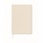 Libretas recicladas de tapa dura con elástico A5 hojas a rayas EcoMilk color blanco segunda vista