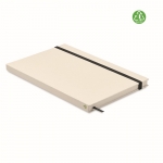 Libretas recicladas de tapa dura con elástico A5 hojas a rayas EcoMilk color negro