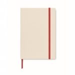 Libretas recicladas de tapa dura con elástico A5 hojas a rayas EcoMilk color rojo segunda vista