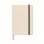 Libretas recicladas de tapa dura con elástico A5 hojas a rayas EcoMilk color negro segunda vista