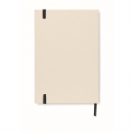 Libretas recicladas de tapa dura con elástico A5 hojas a rayas EcoMilk color negro tercera vista