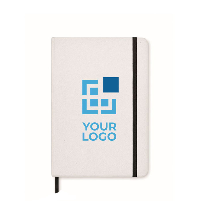 Libreta reciclada con papel piedra A5 hojas a rayas StonePaper Recyclo color blanco vista de impresión