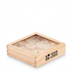Juego de laberinto en caja de madera para publicidad Ability Maze color madera vista de impresión