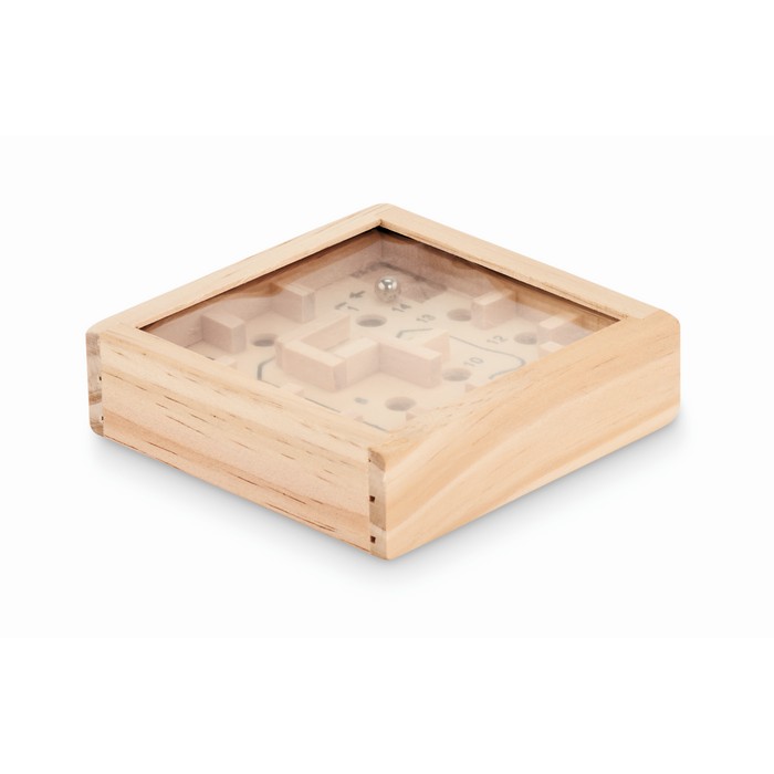 Juego de laberinto en caja de madera para publicidad Ability Maze color madera segunda vista Juego de laberinto en caja de madera para publicidad Ability Maze color madera segunda vista