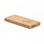 Power bank inalámbrico de bambú con conexión tipo C 6.000 mAh Bamboo color madera vista principal