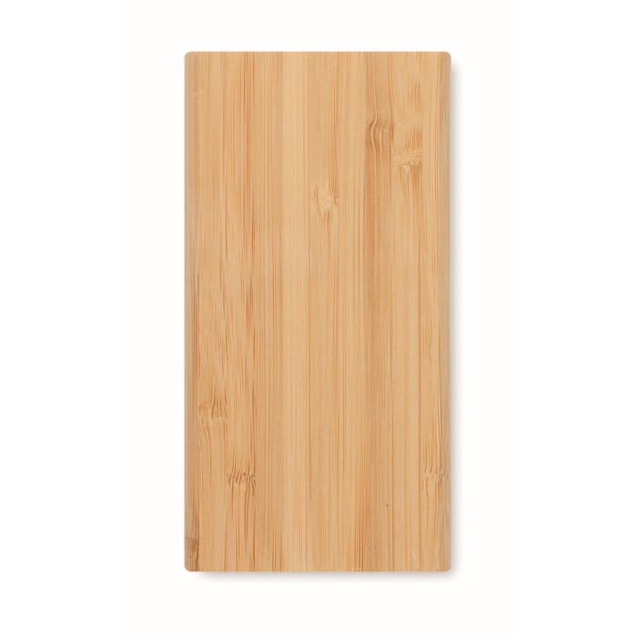 Power bank inalámbrico de bambú con conexión tipo C 6.000 mAh Bamboo color madera tercera vista