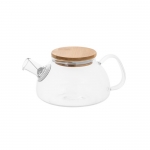 Tetera de vidrio con tapa de bambú e infusor 750ml Nordik color transparente