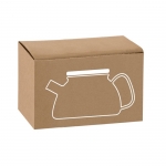 Tetera de vidrio con tapa de bambú e infusor 750ml Nordik color transparente en caja