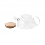 Tetera de vidrio con tapa de bambú e infusor 750ml Nordik color transparente tercera vista