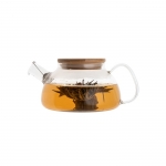 Tetera de vidrio con tapa de bambú e infusor 750ml Nordik color transparente quinta vista