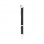 Bolígrafo personalizado eco acabados plateados y tinta azul Aster Eco color negro