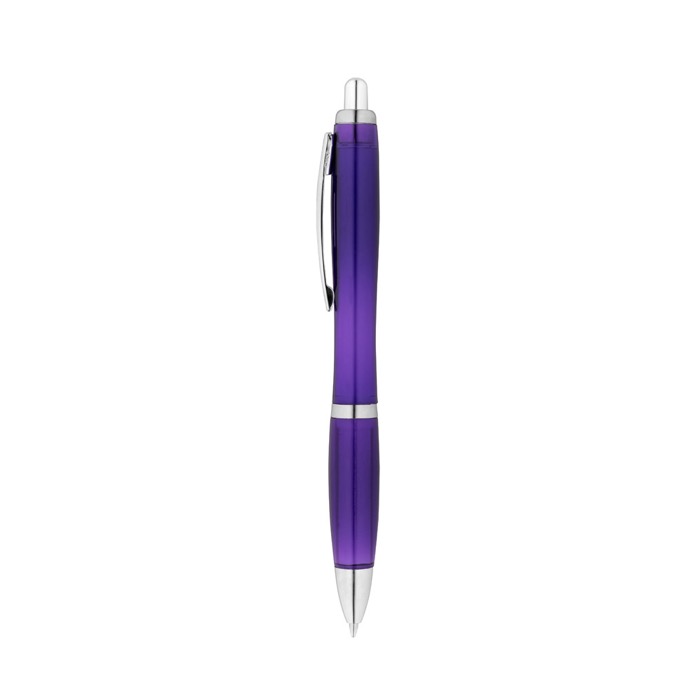 Bolígrafo personalizado con pulsador reciclado tinta azul Color RPET color morado Bolígrafo personalizado con pulsador reciclado tinta azul Color RPET color morado