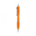 Bolígrafo personalizado con pulsador reciclado tinta azul Color RPET color naranja