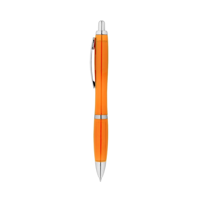 Bolígrafo personalizado con pulsador reciclado tinta azul Color RPET color naranja Bolígrafo personalizado con pulsador reciclado tinta azul Color RPET color naranja