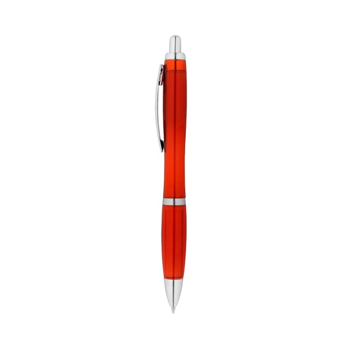 Bolígrafo personalizado con pulsador reciclado tinta azul Color RPET color rojo Bolígrafo personalizado con pulsador reciclado tinta azul Color RPET color rojo