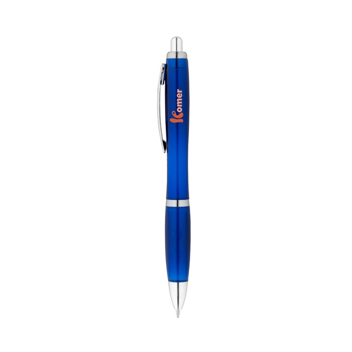 Bolígrafo personalizado con pulsador reciclado tinta azul Color RPET color azul imagen con logo Bolígrafo personalizado con pulsador reciclado tinta azul Color RPET color azul imagen con logo