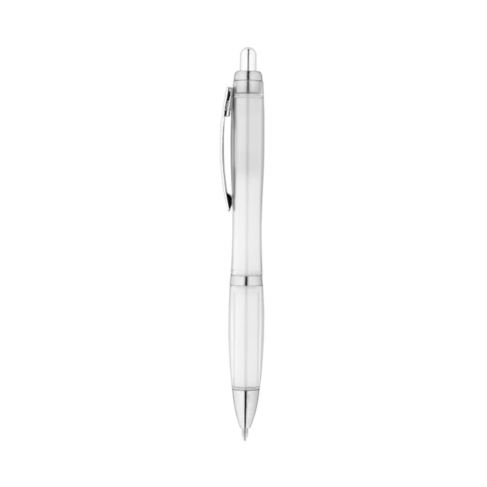 Bolígrafo personalizado con pulsador reciclado tinta azul Color RPET color blanco Bolígrafo personalizado con pulsador reciclado tinta azul Color RPET color blanco