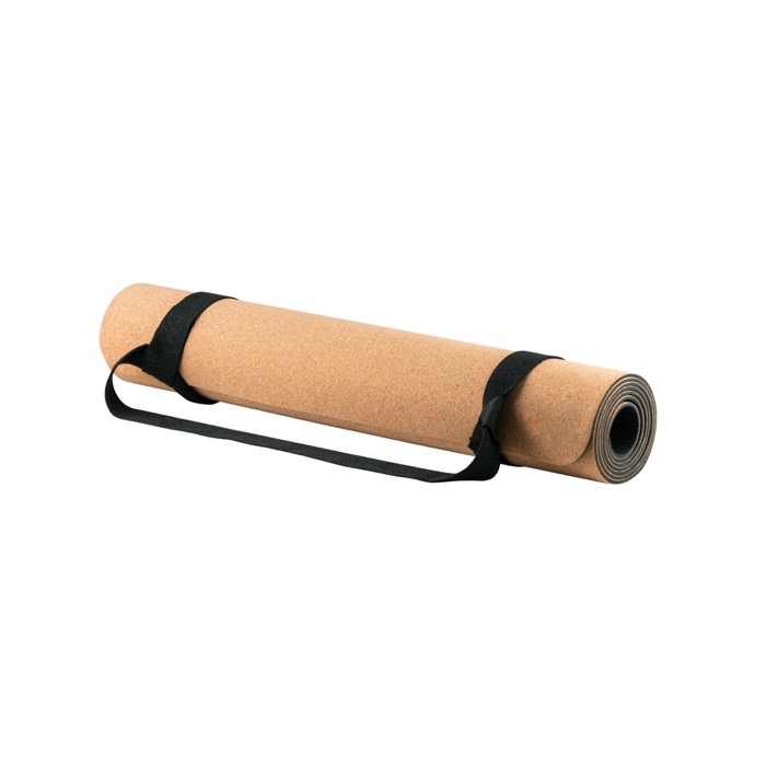 Esterilla de yoga de corcho personalizada con logo Yoga Cork color natural tercera vista