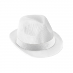 Sombrero promocional de poliéster con cinta blanca con logotipo Colors color blanco