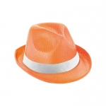 Sombrero promocional de poliéster con cinta blanca con logotipo Colors color naranja