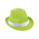 Sombrero promocional de poliéster con cinta blanca con logotipo Colors color verde claro
