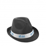 Sombrero promocional de poliéster con cinta blanca con logotipo Colors vista principal