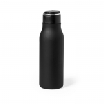 Botella termo de acero inoxidable con asa en la tapa 600ml Fancy color negro primera vista
