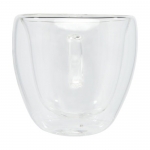 Set de 2 tazas de café pequeñas con base de bambú 100ml Espresso color transparente segunda vista frontal