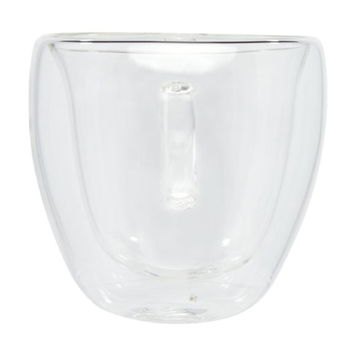 Set de 2 tazas de café pequeñas con base de bambú 100ml Espresso color transparente segunda vista frontal