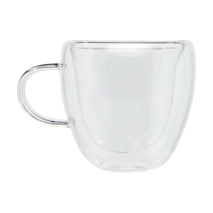 Set de 2 tazas de café pequeñas con base de bambú 100ml Espresso color transparente segunda vista lateral