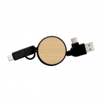 Cable 5 en 1 con varias conexiones USB Cable multicarga Bamboo color negro primera vista