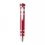 Mini destornillador de metal con 8 llaves Metalpen color rojo primera vista