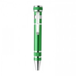 Mini destornillador de metal con 8 llaves Metalpen color verde claro primera vista